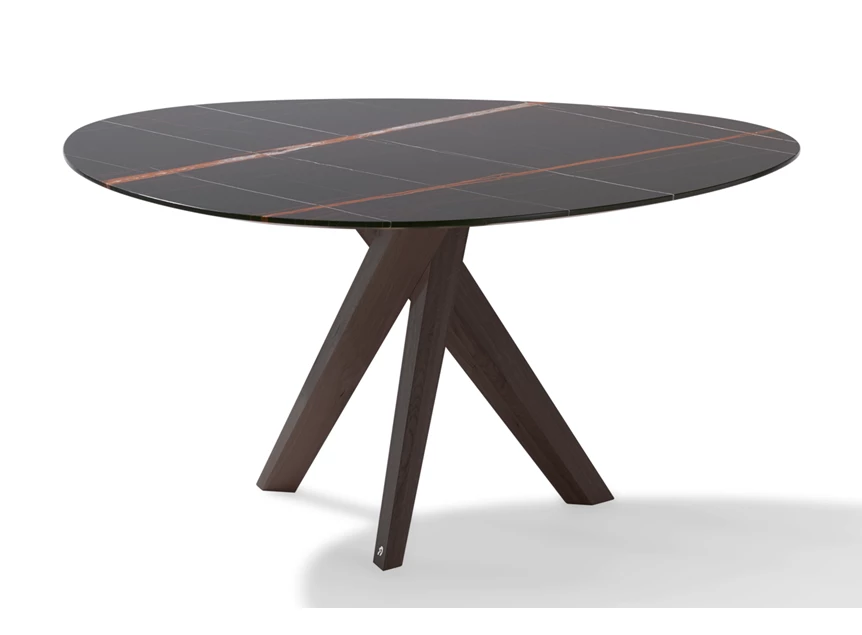 Eettafel Trilope 1540 stone sahara noir organisch natuursteen Draenert