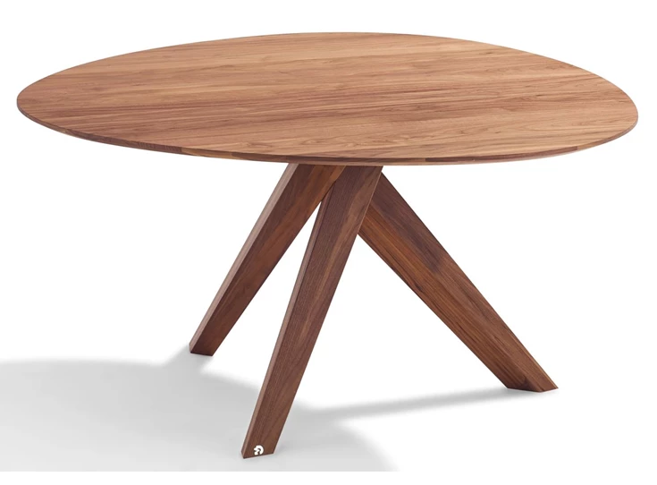 Tafel Trilope 1540 massief hout Amerikaanse walnoot Draenert