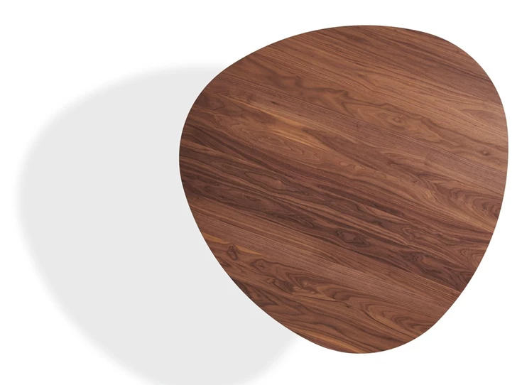 Bovenkant Tafel Trilope 1540 massief hout Amerikaanse walnoot Draenert