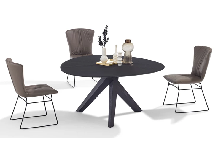 Sfeerfoto Tafel Trilope 1540 massief hout donker eik Draenert