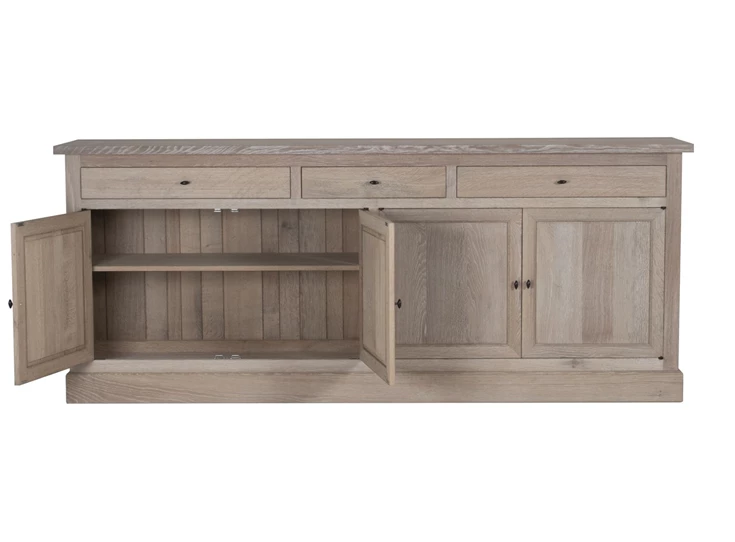 Binnenkant Dressoir Solid SOL01 landelijk klassiek lichte eik Denolf Michel