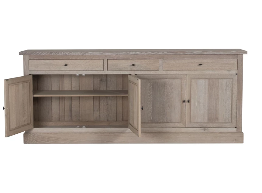 Binnenkant Dressoir Solid SOL01 landelijk klassiek lichte eik Denolf Michel