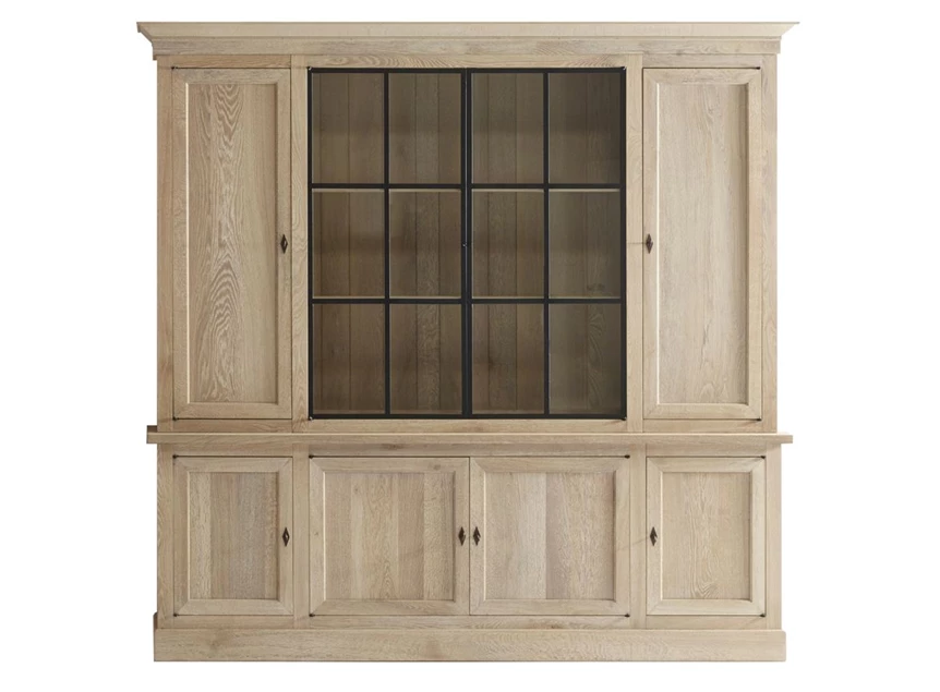 Wandkast met vitrines Solid SOL04 landelijk klassiek lichte eik Michel Denolf