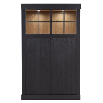 Wandkast met vitrine Wood WOOD35 eik donker naturel Michel Denolf