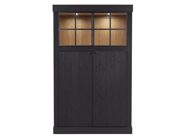 Wandkast met vitrine Wood WOOD35 eik donker naturel Michel Denolf