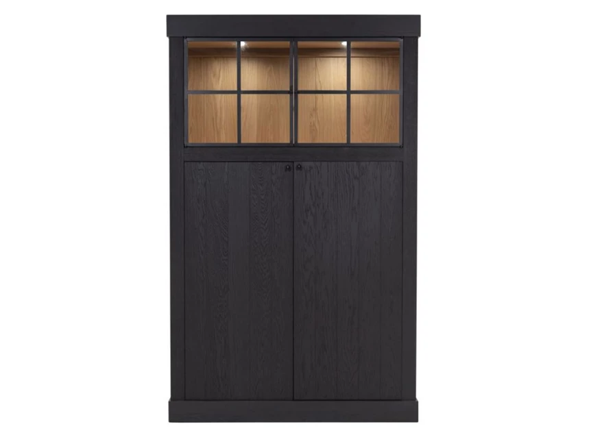 Wandkast met vitrine Wood WOOD35 eik donker naturel Michel Denolf