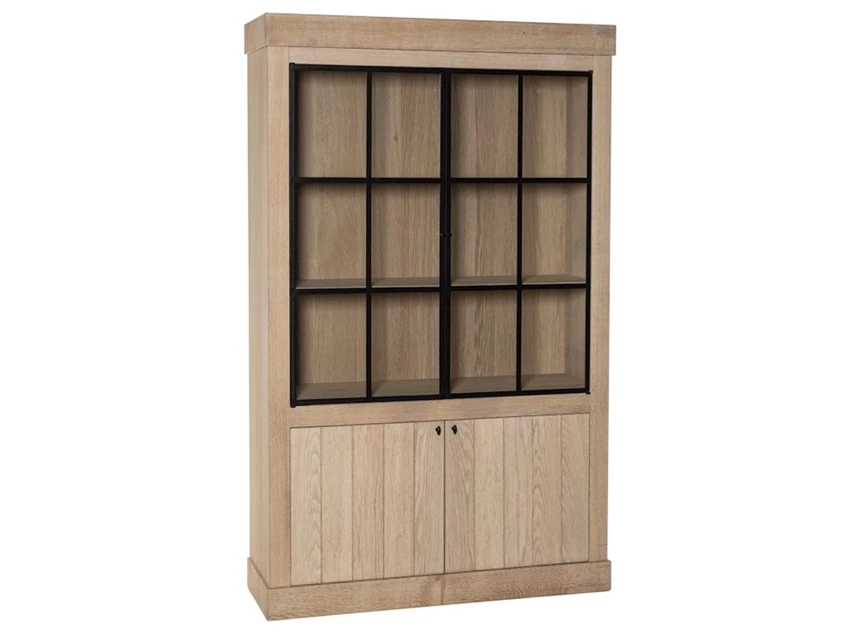 Zijkant Vitrinekast Wandkast Wood WOOD33 lichte eik landelijk modern Michel Denolf