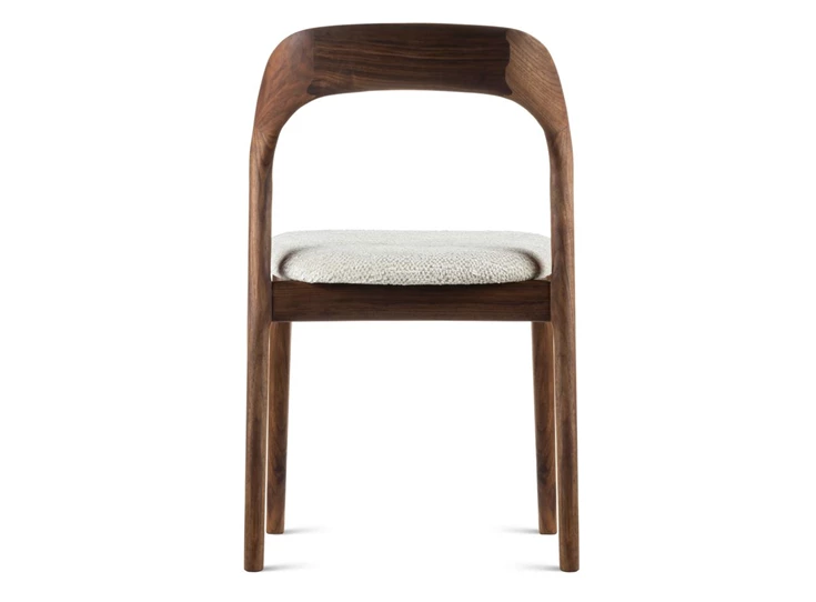 Achterkant Eetkamerstoel Moly massief noot Estetica Home