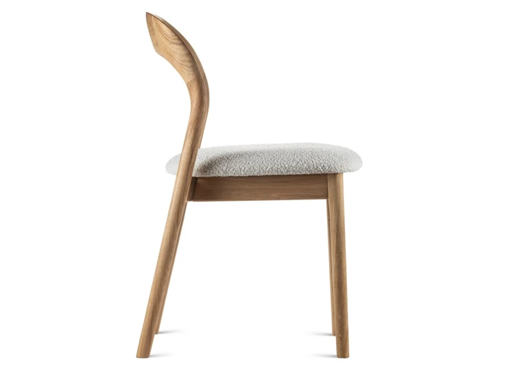 Zijkant Eetkamerstoel Moly massief naturel eik Estetica Home