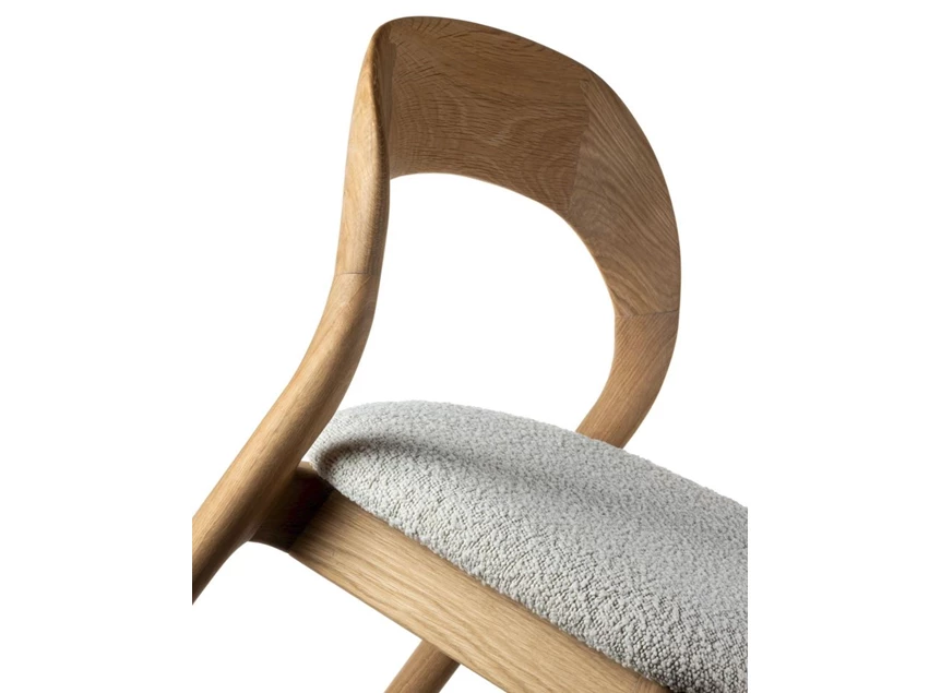 Detail Eetkamerstoel Moly massief naturel eik Estetica Home