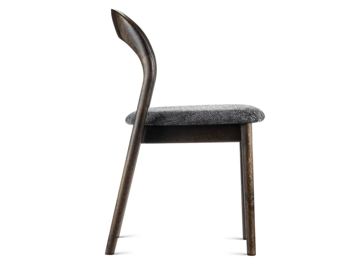 Zijkant Eetkamerstoel Moly massief donker eik Estetica Home