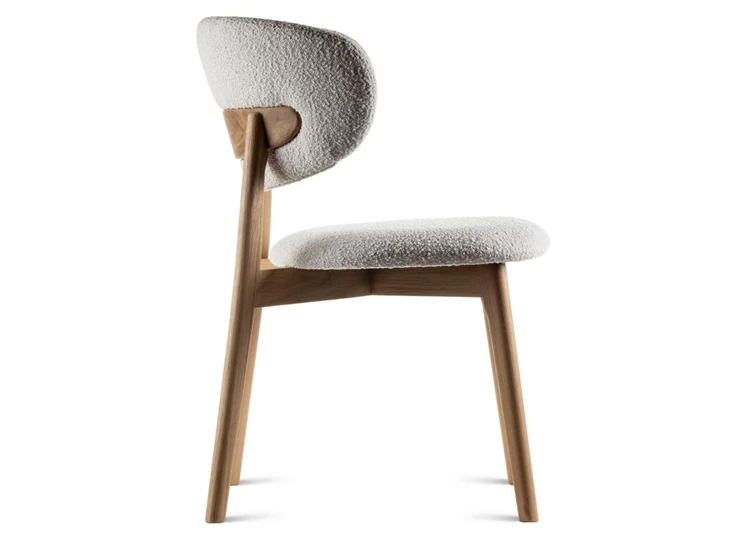 Zijkant Eetkamerstoel Capri massief naturel eik Estetica Home