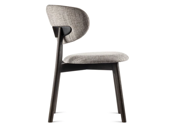 Zijkant Eetkamerstoel Capri massief donker eik Estetica Home