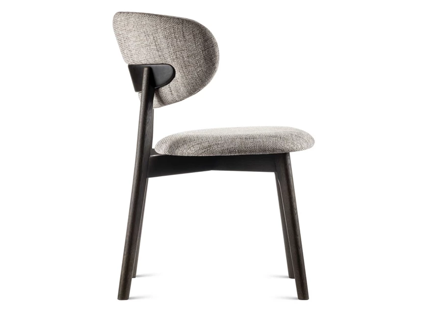 Zijkant Eetkamerstoel Capri massief donker eik Estetica Home