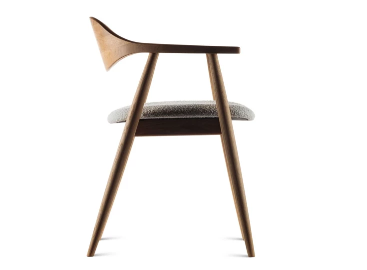 Zijkant Eetkamerstoel Solero massief naturel eik Estetica Home