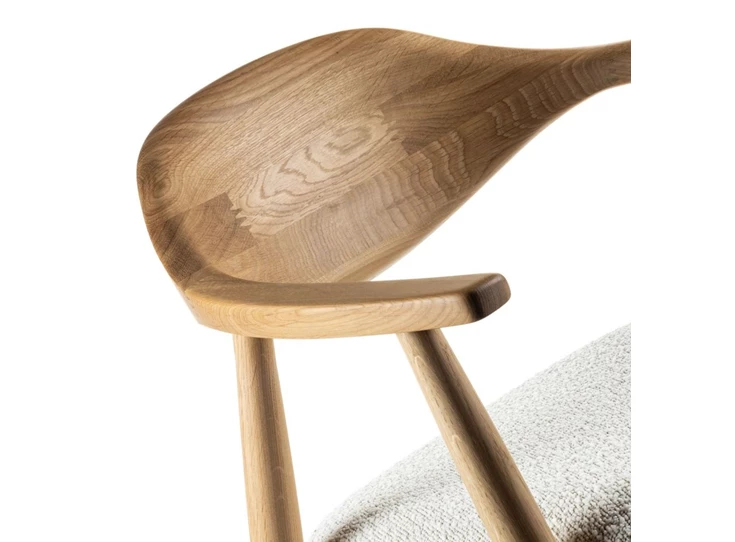 Detail Eetkamerstoel Solero massief naturel eik Estetica Home