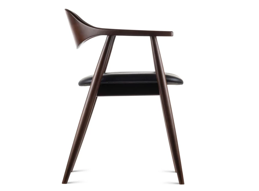 Zijkant Eetkamerstoel Solero massief bruin beuk Estetica Home