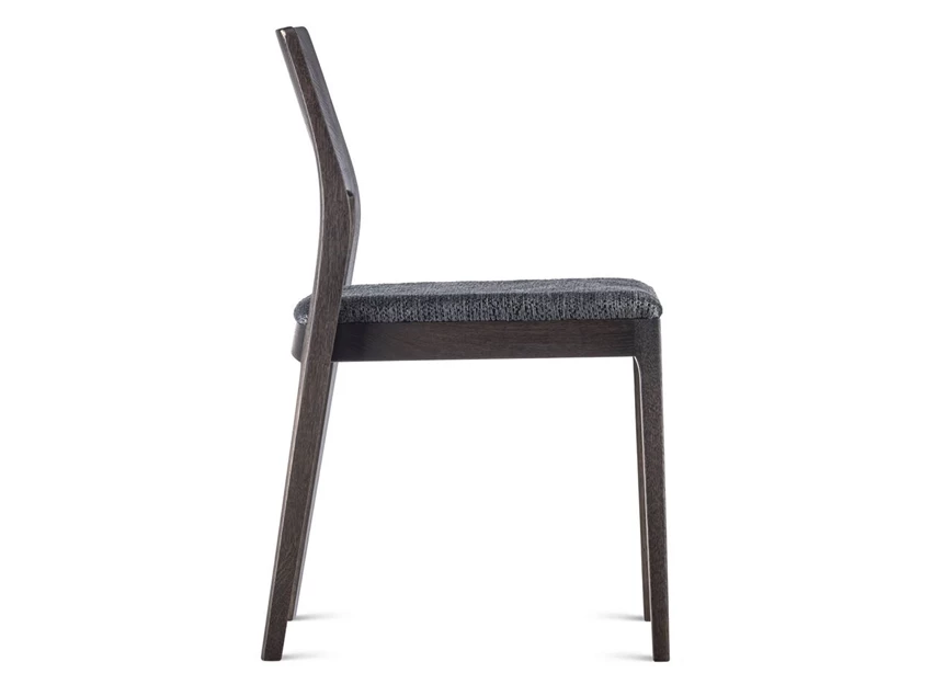 Zijkant Eetkamerstoel Vero massief donker eik Estetica Home