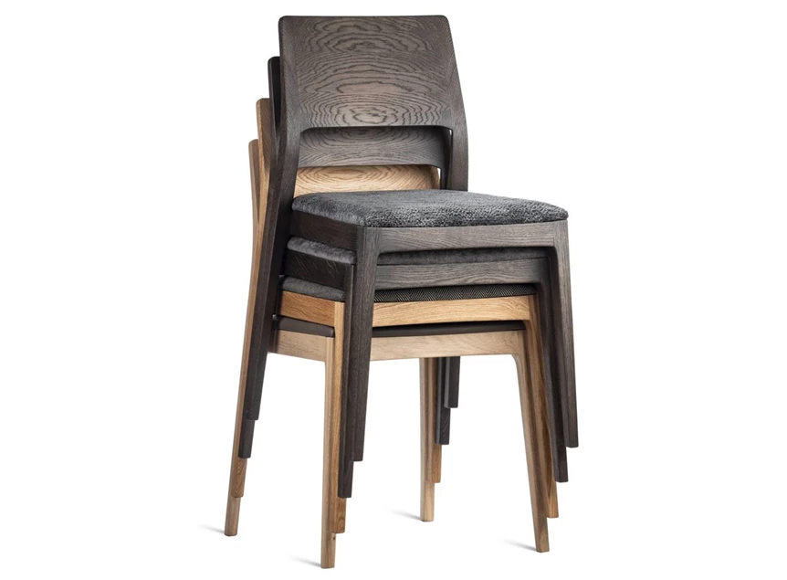 Stapelbare Eetkamerstoel Vero massief eik Estetica Home