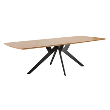 Eettafel Twist bootvorm massief hout eik op maat Diadesi