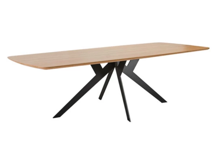 Eettafel Twist bootvorm massief hout eik op maat Diadesi