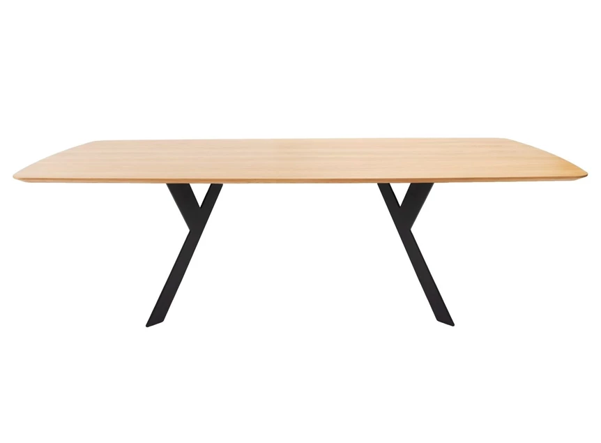 Front Eettafel Nexus bootvorm massief hout eik op maat Diadesi