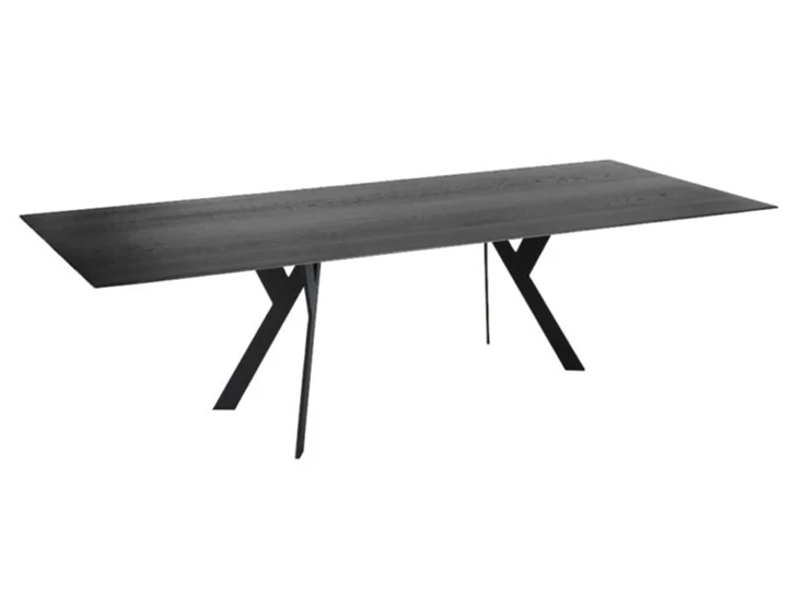 Eettafel Nexus rechthoekig massief hout eik zwart op maat Diadesi