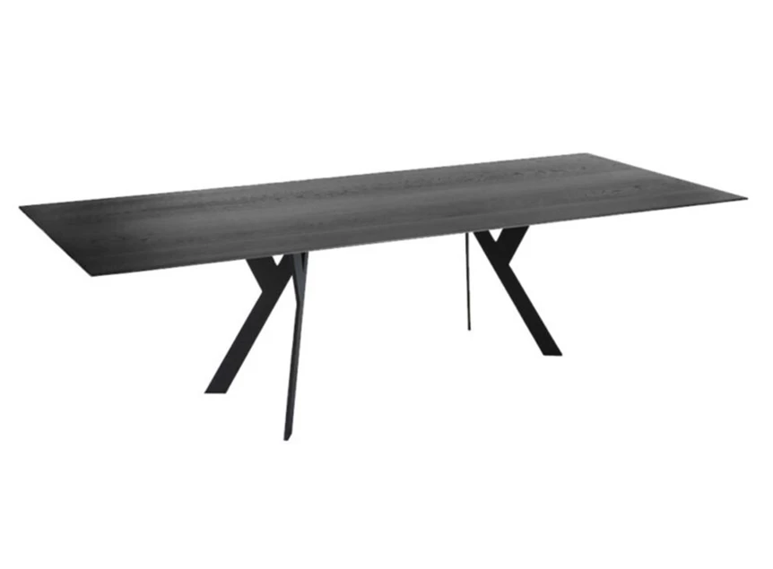 Eettafel Nexus rechthoekig massief hout eik zwart op maat Diadesi