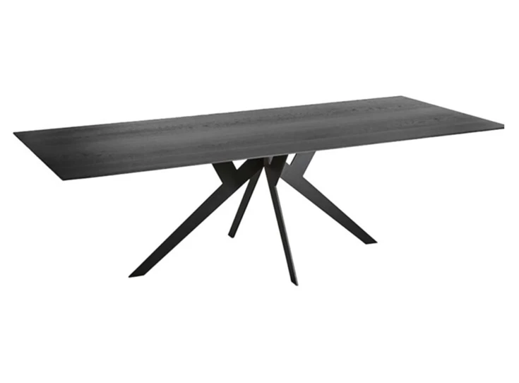 Eettafel Twist rechthoekig massief hout eik zwart op maat Diadesi