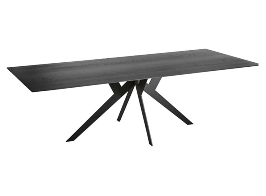 Eettafel Twist rechthoekig massief hout eik zwart op maat Diadesi