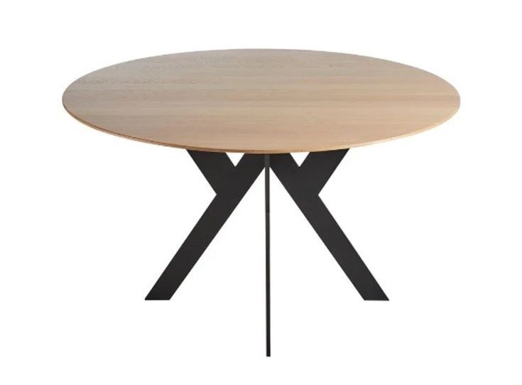 Eettafel Twist rond massief hout lichte eik white wash op maat Diadesi