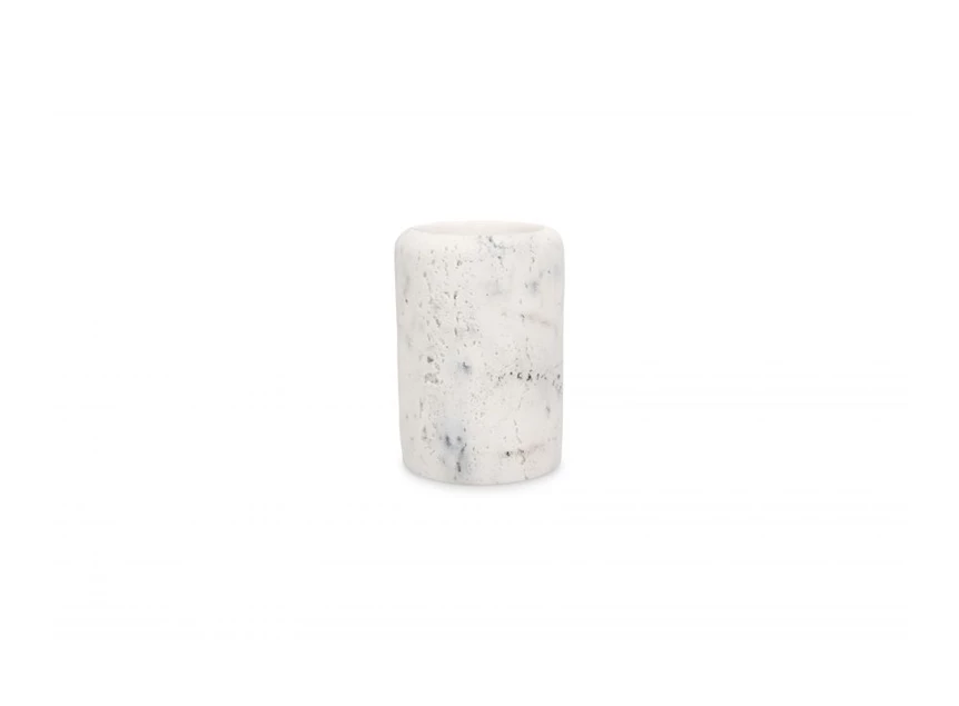 White Suds tandenborstelbeker- marble- Ø7xh10,5cm