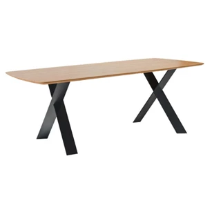 Eettafel Cross bootvorm massief hout naturel eik op maat Diadesi