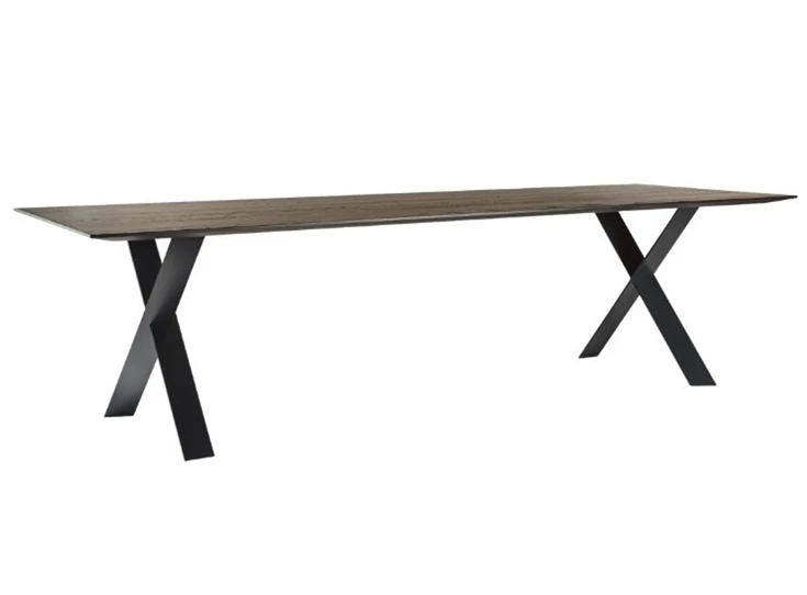 Eettafel Cross rechthoekig massief hout donker eik op maat Diadesi