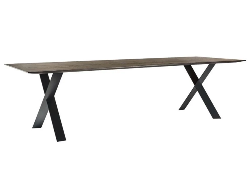 Eettafel Cross rechthoekig massief hout donker eik op maat Diadesi