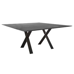 Eettafel Cross vierkant massief hout eik zwart op maat Diadesi