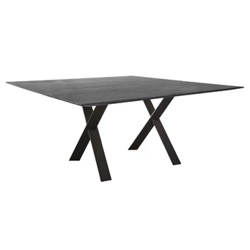 Eettafel Cross vierkant massief hout eik zwart op maat Diadesi