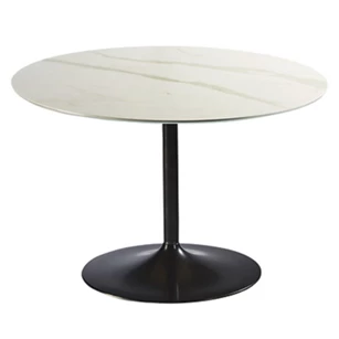 Tafel Miles rond keramiek wit calacatta marmerlook op maat Diadesi