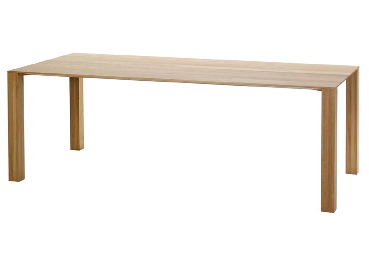 Eettafel Squat rechthoekig massief hout eik naturel op maat Diadesi