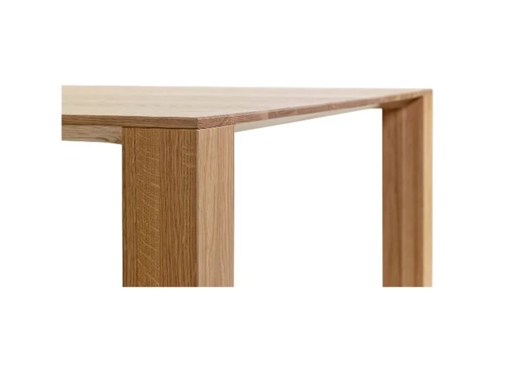 Detail Eettafel Squat rechthoekig massief hout eik naturel op maat Diadesi