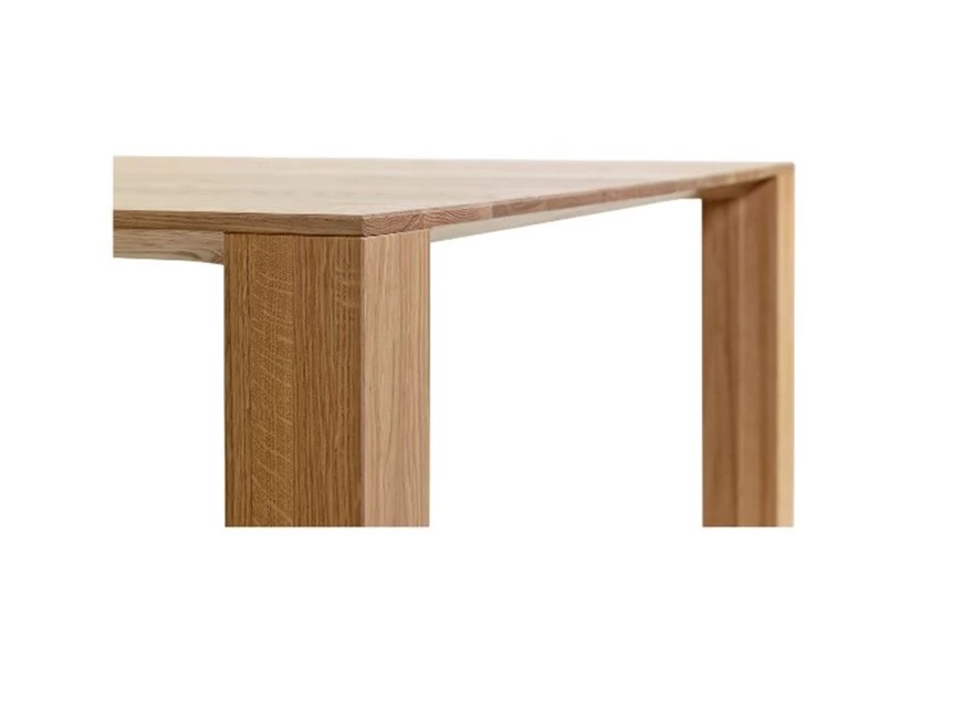 Detail Eettafel Squat rechthoekig massief hout eik naturel op maat Diadesi