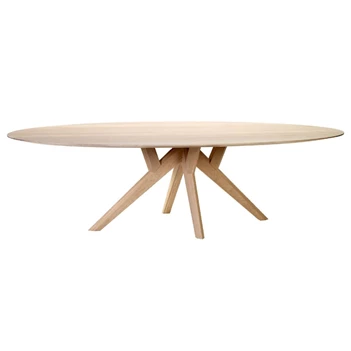 Eettafel Salsa ellips ovaal massief hout eik white wash op maat Diadesi