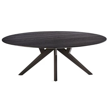 Eettafel Salsa rond massief hout eik zwart op maat Diadesi