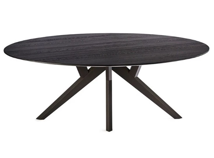 Eettafel Salsa rond massief hout eik zwart op maat Diadesi