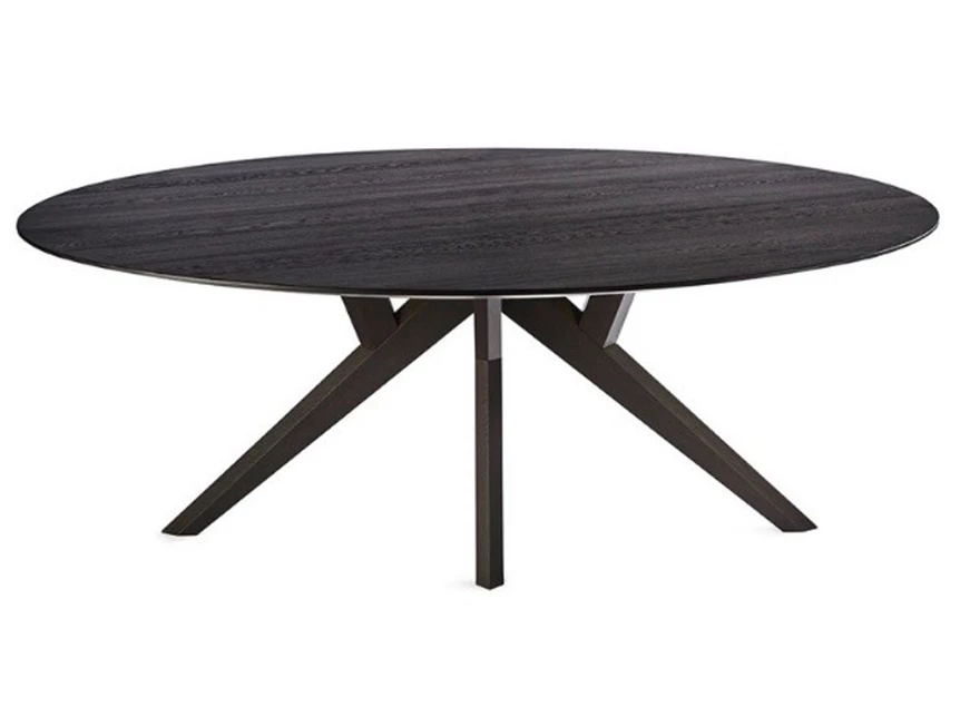 Eettafel Salsa rond massief hout eik zwart op maat Diadesi