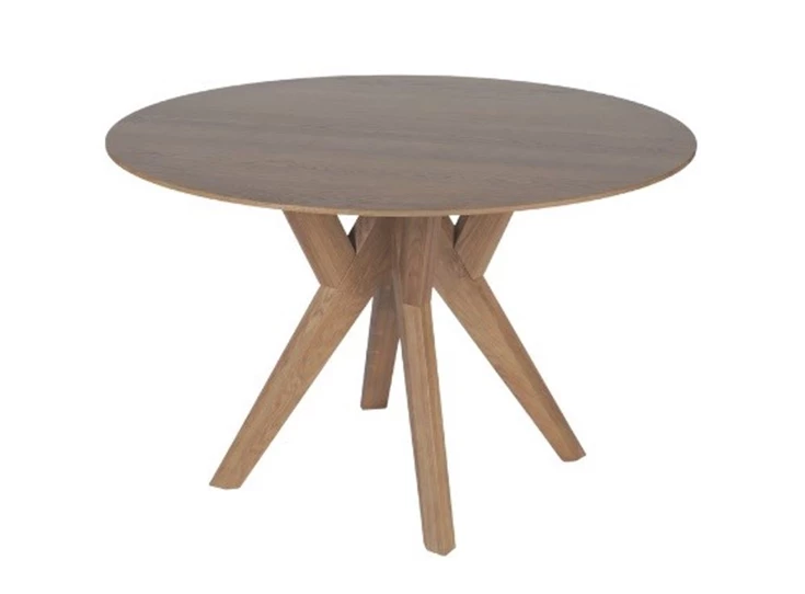 Eettafel Salsa rond massief hout eik vergrijst op maat Diadesi