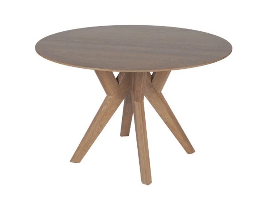 Eettafel Salsa rond massief hout eik vergrijst op maat Diadesi