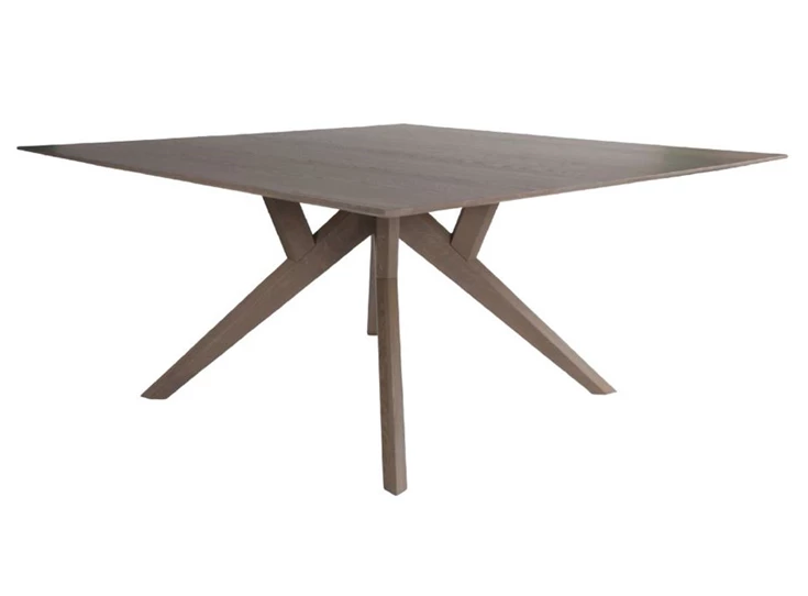 Eettafel Salsa vierkant massief hout eik grijs op maat Diadesi