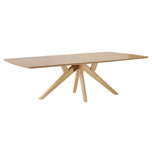 Eettafel Salsa bootvorm massief hout eik naturel op maat Diadesi