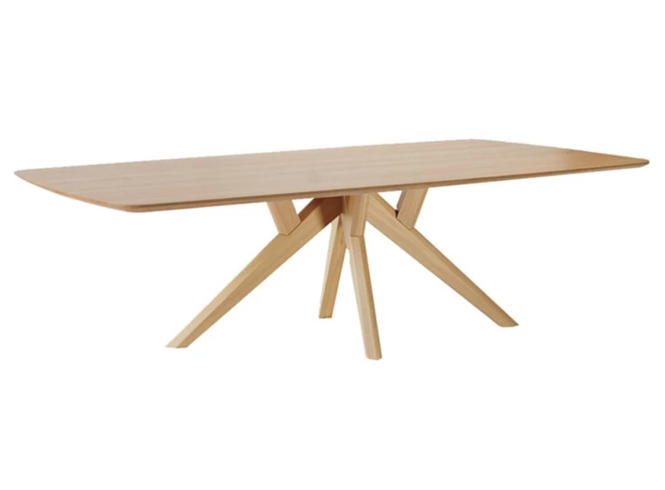 Eettafel Salsa bootvorm massief hout eik naturel op maat Diadesi